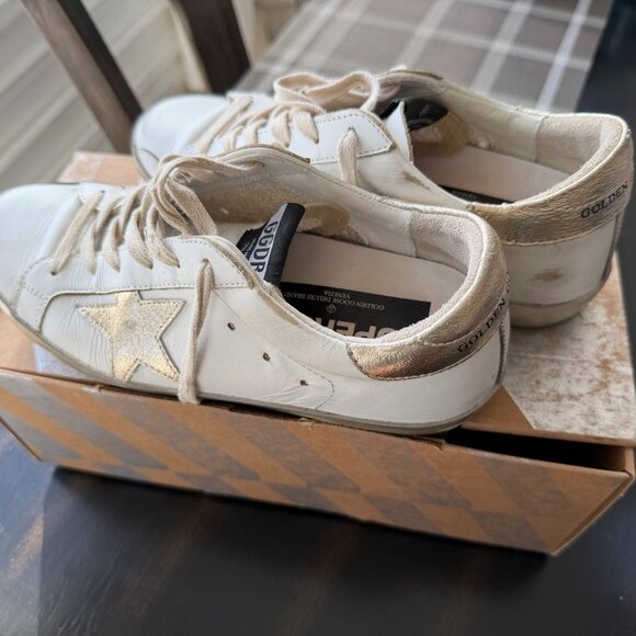 Golden Goose Shoes - Golden Goose Sneakers Women Size 6 White and Gold